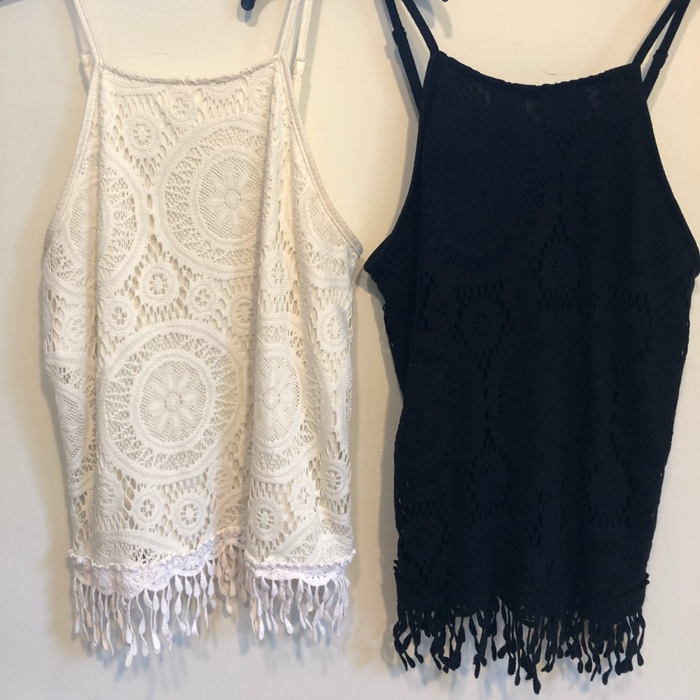 Black and White halter tank top set